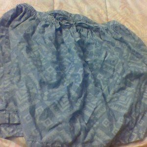 A blue tribal designed skirt